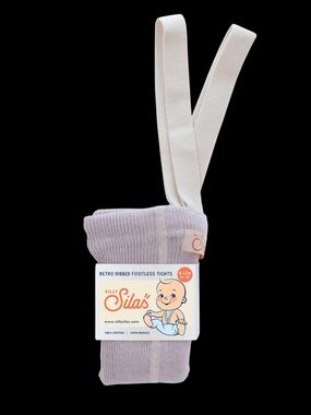 Silly Silas retro ribbed footless tights lavender 2-3y